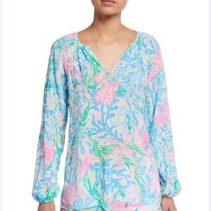 Lilly Pulitzer Willa Printed Long Sleeve Blouse